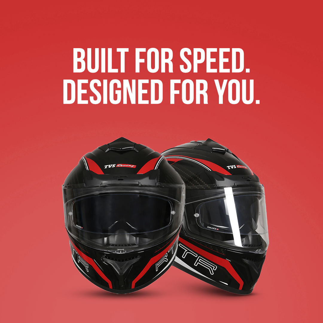 TVS Racing Hurricane Helmet Full-Face, Aerodynamic Design